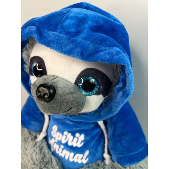 Toy Factory Sloth Spirit Animal 21" Gray Plush Blue Hoodie Stuffed Animal 2022 - Picture 2 of 16